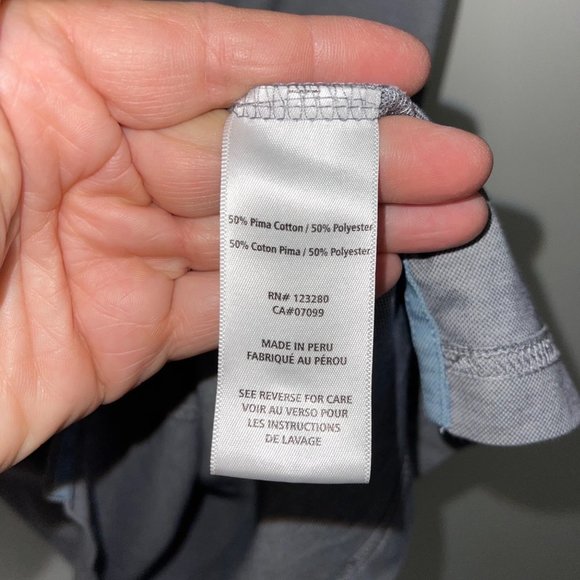 Travis Mathew Polo Shirt Size XL Mens Short Sleeve Polyester Cotton Gray Blue - Picture 5 of 12